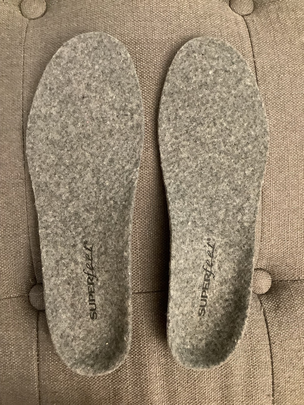 Superfeet merino wool gray insoles size C men’s 5.5-7 or women’s 6.5-8 brand new